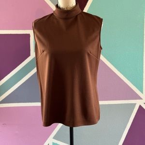 Brown turtleneck vest